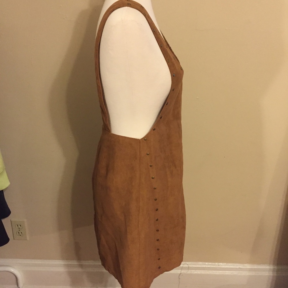 RE:named Overall vegan suede studded  tan dress - Picture 3 of 7